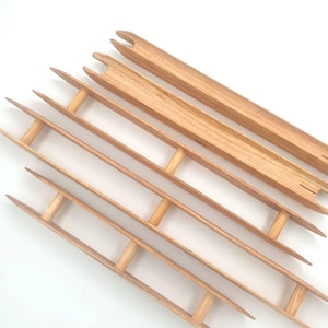 Ski shuttle, double ski shuttle and rag rug shuttles for weaving and fiber arts on the loom