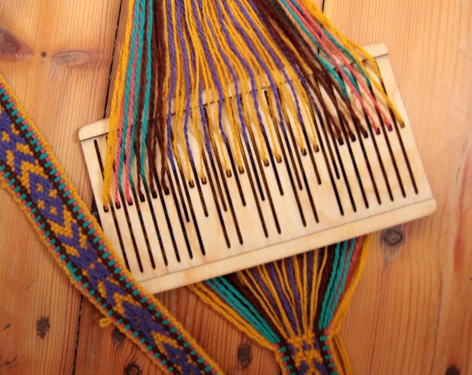 Double Slotted Rigid Heddle, 9 Pattern Strings,loom, Backstrap Rigid