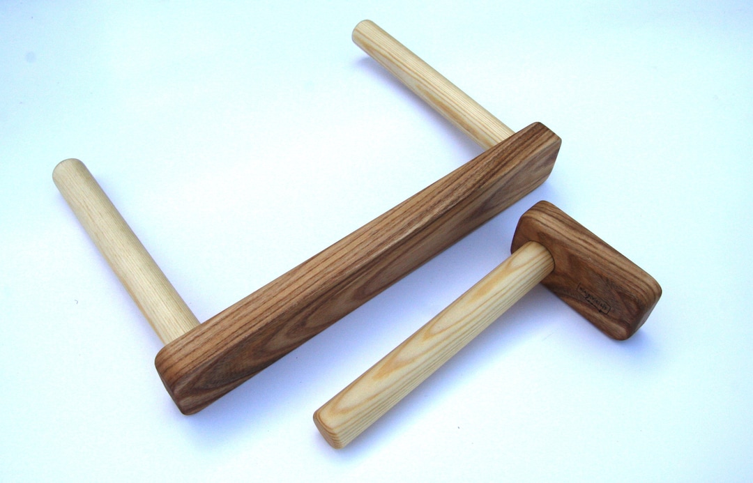 Nishiyuenyi 2-Piece Warping Pegs & Clamp Set For Weaving Loom - Wooden Craft Tool For Bracelets & Tapestry
