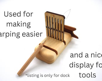 Loom dock, small heddle holder for warping and displaying heddle