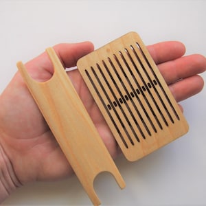 Conjunto de lizo y lanzadera pequeño 10 dpi, tejido de banda, tejido de cinta, telar de tinta, telar de cinta, tejido de cintura, telar de lizo rígido, aprender a tejer