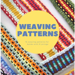 Instruções: modelagem básica de uma faixa/cinto com tear de bolso, tecelagem em tear de cintura e tear de pente rígido.