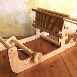 Telar de lizos rígidos dobles Heddler v2, telar de mesa, telar de tejido, tejido de bandas, tejido de telas, telar de lizos simple, telar de madera, telar de punto