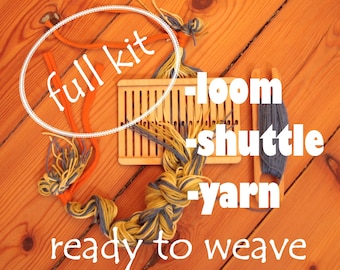 Backstrap weaving kit- ready to weave, rigid heddle loom, beginner loom, band weaving, inkle, backstrap rigid heddle, belt weaving, braid