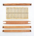 Eurotown backstrap loom - rigid heddle backstrap loom, learn to weave, loom, weaving loom, backstrap loom, weaving shuttle, medieval craft product logo