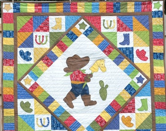 Cowboy Adventures QUILT PATTERN, trapunte per bambini, trapunte western, trapunte per neonati, regali per baby shower