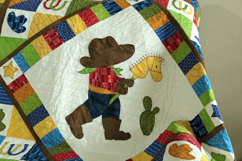 Cowboy Adventures QUILT PATTERN, Baby Quilts, Western Quilts, Baby Boy Quilts, Baby Shower Gifts image 3