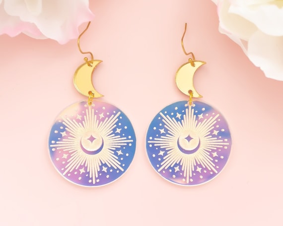 Etsy moon and star cheap earrings