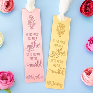 Personalized Mother&#39;s Day Bookmark, Mom Gift, Mom Bookmark, Custom Name Bookmark, Acrylic Book Marker