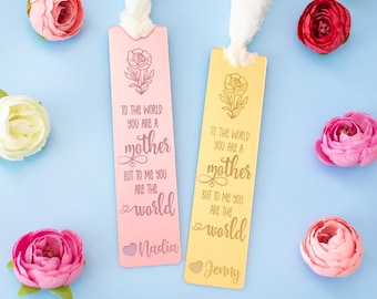 Personalized Mother's Day Bookmark, Mom Gift, Mom Bookmark, Custom Name Bookmark, Acrylic Book Marker