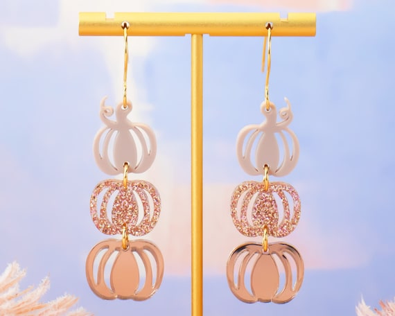 Rose gold pumpkin earrings discount