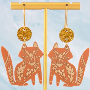 Boho Fox Earrings:  Woodland Jewelry, Animal Earrings