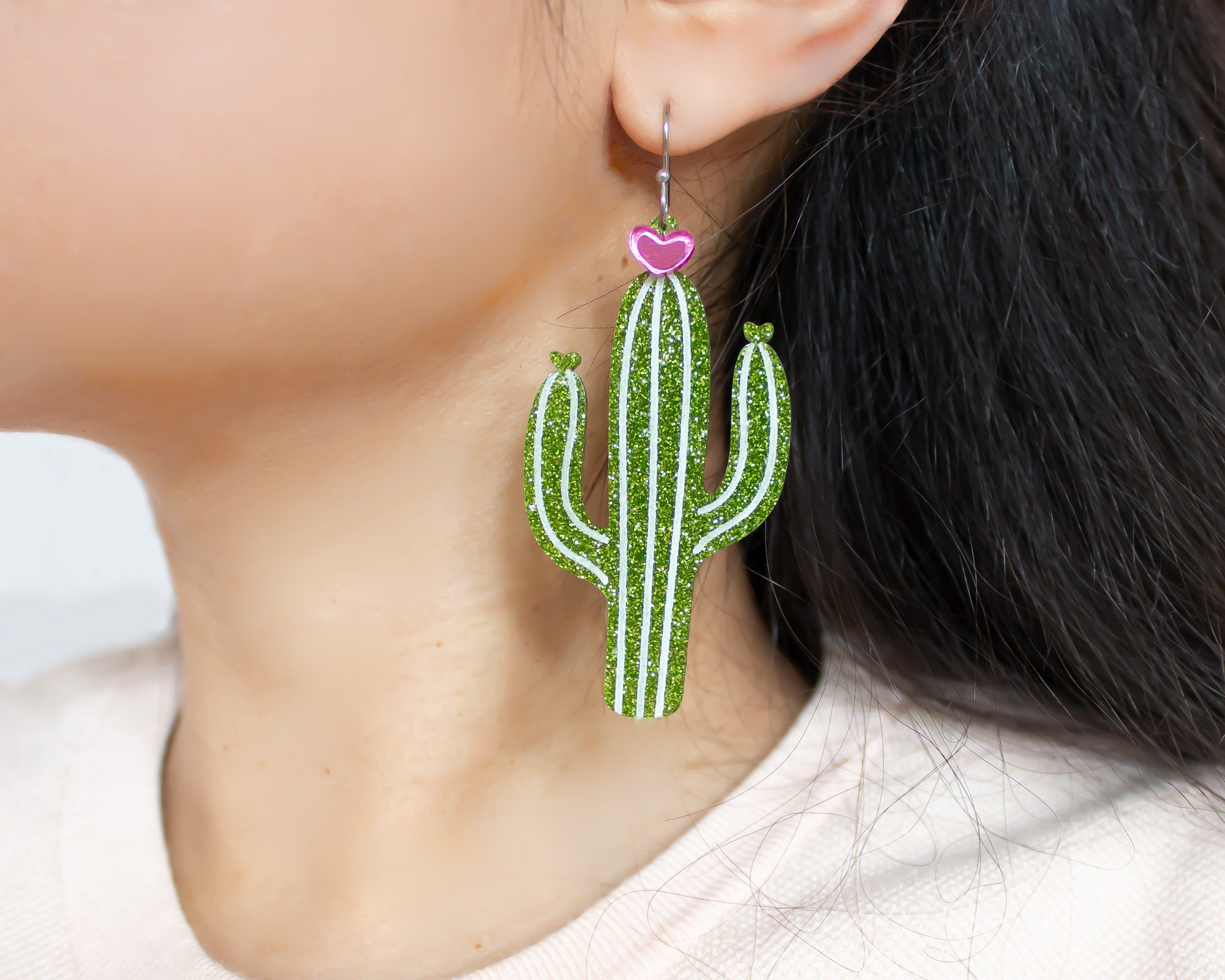 Boucles D'Oreilles Cactus Tropical - Avec Boîte Cadeau - Neuf (Sans Emballage D'Origine)