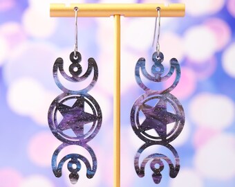 Moon Phases Celestial Earrings, Moon Jewelry, Witchy Earrings, Gifts For Her, Acrylic Jewelry For Women