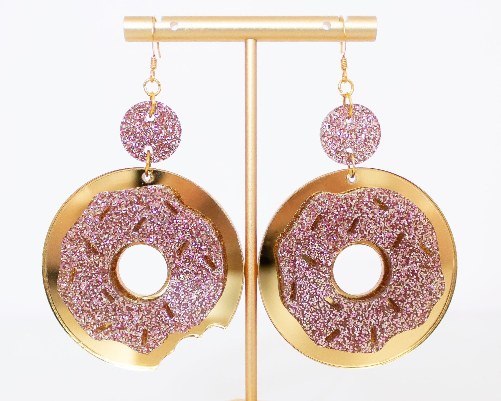 Donut Earrings Mismatch Earrings Acrylic Dangles Food Jewelry