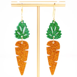 Carrot Earrings, Easter Acrylic Dangles, Gift For Friend, Big Bold Earrings, Fun Jewelry, Gifts For Her, Self Gift Jewelry