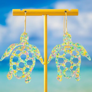Sea Turtle Earrings, Cute Turtle Earrings, Turtle Jewelry, Tortoise Earrings, Animal Dangles
