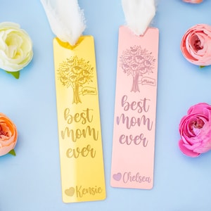 Custom Best Mom Ever Bookmark, Mother&#39;s Day Gift, Mom Gift, Mom Bookmark, Custom Name Bookmark, Acrylic Book Marker