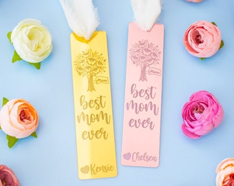 Custom Best Mom Ever Bookmark, Mother's Day Gift, Mom Gift, Mom Bookmark, Custom Name Bookmark, Acrylic Book Marker