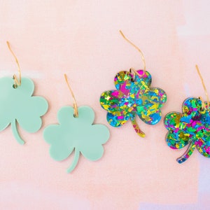 St Patrick&#39;s Day Earrings Shamrock Dangles, Clover Earrings, St Patty&#39;s Day Gifts For Her
