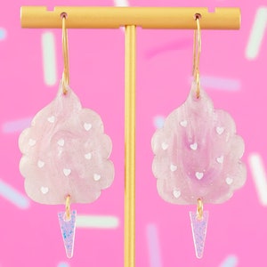Cotton Candy Earrings, Food Jewelry