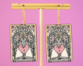 Tarot Card Bookish Earrings, Fantasy Romance Book Earrings, Book Lover Gifts, Book Accessories