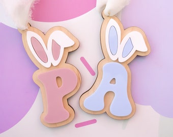 Bunny Ears Tag, Easter Basket Tags, Bunny Tags, Name Tags, Easter Basket Gift, Easter Decor Kids Easter Gift