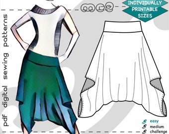 Patrón de costura para pantalones harén: de fácil colocación y caída (descarga digital en PDF) S-5XL / mc2-9008