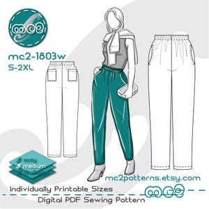 Wykrój na piżamę/piżamę do noszenia w pozycji leżącej na łóżku: Wypoczynek w piżamie (do pobrania w formacie PDF) S-2XL / mc2-1803w