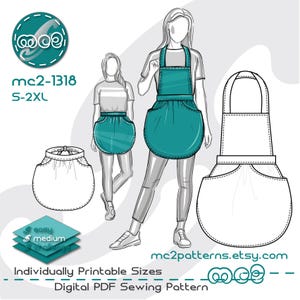 Apron-Basket Sewing Pattern: Double-layered Double-duty (Digital PDF Download) S-2XL / mc2-1318
