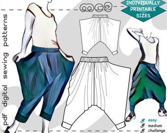 Nellie's Belly Dancing Pants Sizes 2T to 14 Kids PDF Pattern