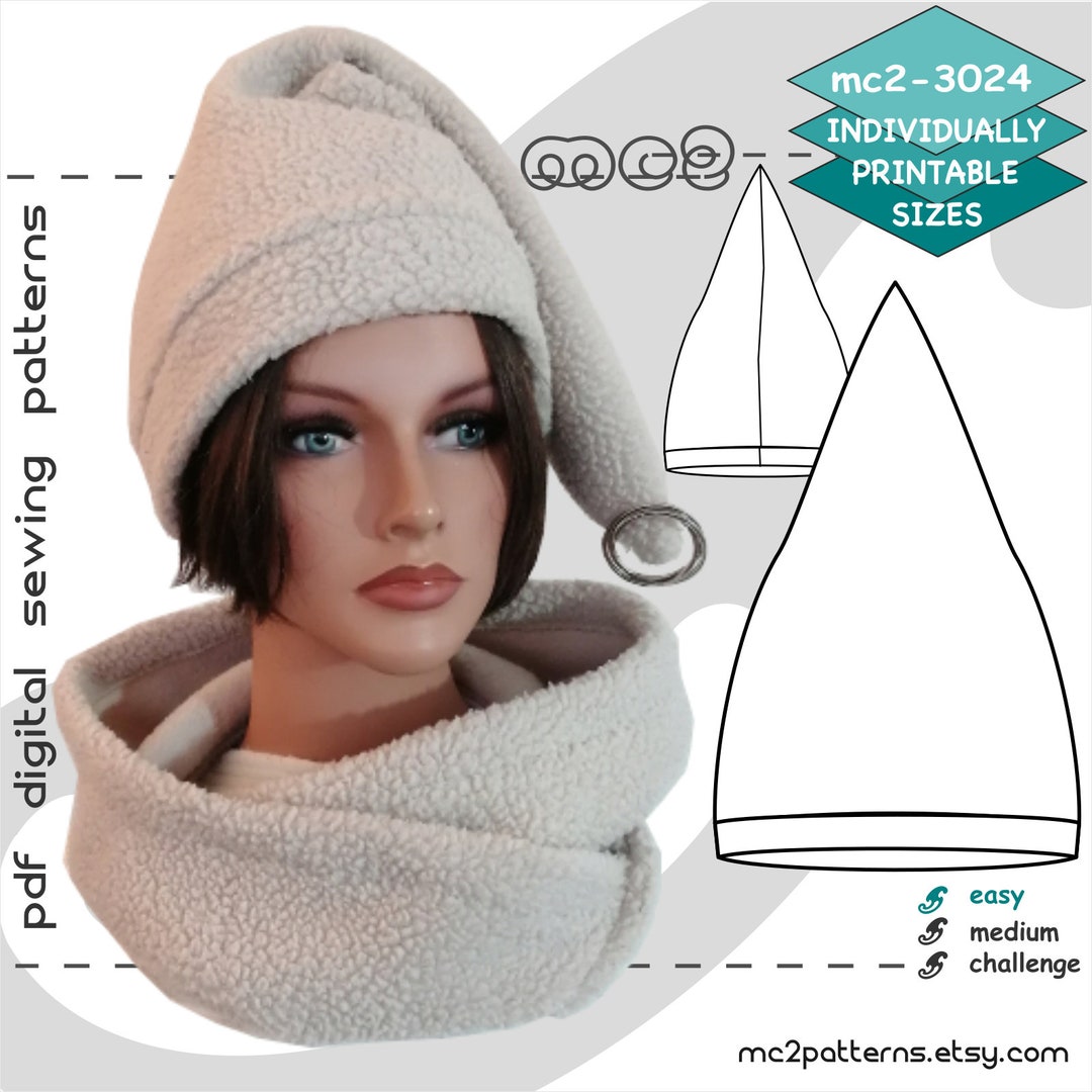 4860cm/1923.5 Easy Pointed Beanie Hat Xmas/ Digital Sewing PDF