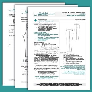 Leggings Slim-fit-pants Sewing Pattern: Pull-on (Digital PDF Download) UK10-26/US6-22 / mc2-9014 image 4