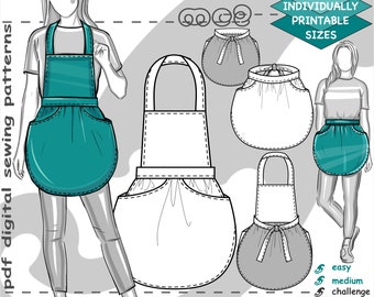 S-2XL/ Apron-Basket Double-layered Double-duty/ Digital Sewing PDF pattern for Women >mc2patterns< mc2-1318