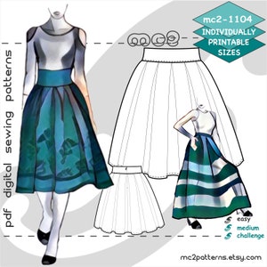 UK 6-20/ US 2-16/ Deep-Pleated Skirt/ Digital Sewing PDF-pattern for Women >mc2patterns< mc2-1104