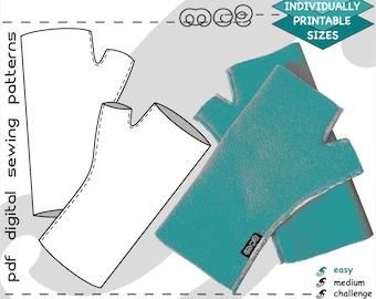 S-M-L/ Arm Warmers Easy-to-Make/ Digital PDF Sewing Patterns/ mc2patterns/ mc2-1307