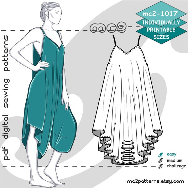 XS-XL/ Boho-style Romper Easy-to-make/ Digital PDF Sewing Pattern for Women >mc2patterns< mc2-1017