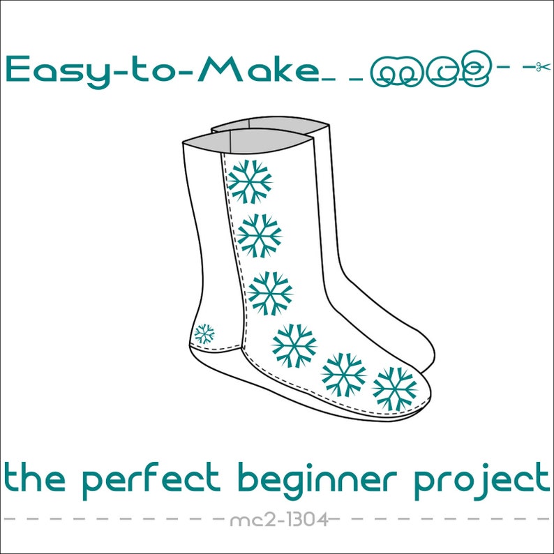 SML Fleece Socks EasytoMake/ Digital Sewing PDFpattern Etsy