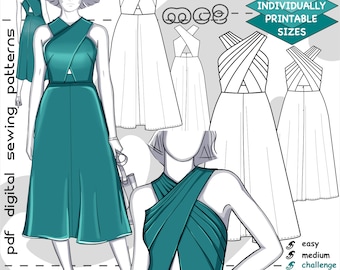 Sundress Sewing Pattern: Cross-Bodice (Digital PDF Download) UK8-20/US4-16 / mc2-2035