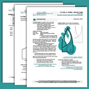 Eco-Bag Beach Shopper Sewing Pattern: Easy-to-make (Digital PDF Download) 45x100cm/ 18"x40" / mc2-1311 image 4