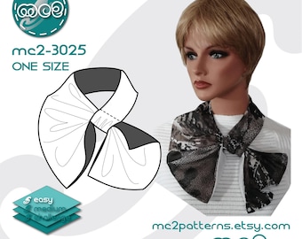 Classy French Neck-scarf Sewing Pattern (Digital PDF Download) ONE-size / mc2-3025