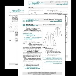 UK 6-16/ US 2-12/ Deep-Pleated Flared Skirt/ Digital Sewing PDF-pattern for Women mc2patterns mc2-1107 image 2