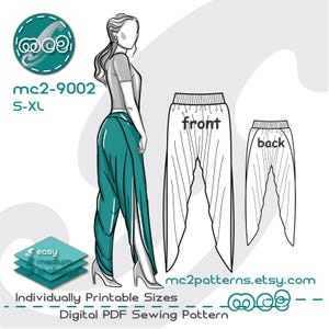 Side-wrap Harem Dhoti Salwar Hose Schnittmuster: Pull-on (Digitaler PDF Download) S-XL /mc2-9002
