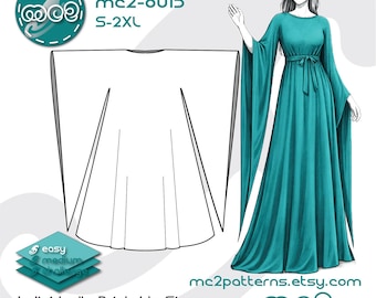 Guinevere Gown Sewing Pattern: Bridal Lounging Easy-to-Make (Digital PDF Download) S-2XL / mc2-8015