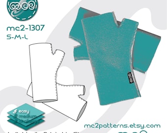 Fingerless Arm Warmers Sewing Pattern: Easy-to-make (Digital PDF Download) S-M-L / mc2-1307