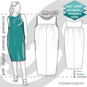 S-XL/ Maternity Dress with Pockets/ Digital Sewing PDF-pattern for Women &gt;mc2patterns&lt; mc2-6007