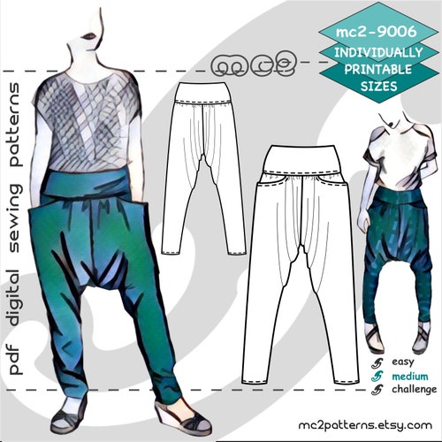 PDF Sewing Pattern Sarouel Yoga Pants 1 - Etsy