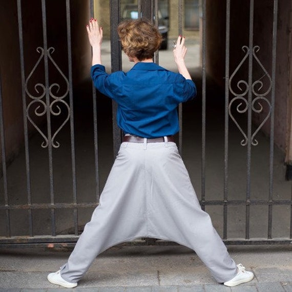 Harem Sarouel Afghan Pants Sewing Pattern: Buttoned-yoke Pockets