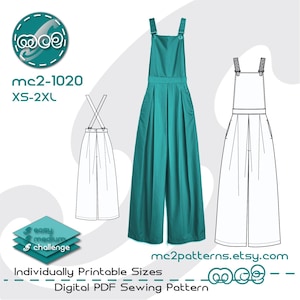 Latzhose Schnittmuster: Palazzo (Digital PDF Download) XS-2XL /mc2-1020