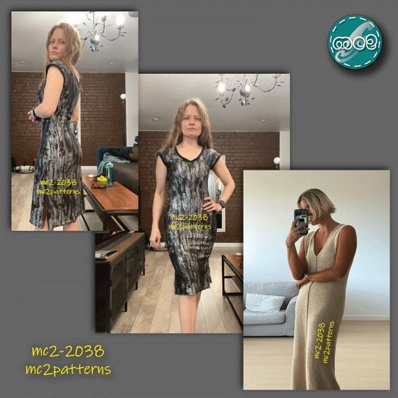 jersey tank dress pattern Fitted Top Sewing Pattern: (Digital PDF Download) S-2XL / mc2-2038 redo:cadet